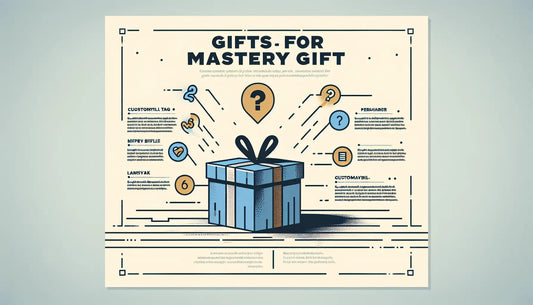 offenes wundertueten geschenk als einfache vektorgrafik auf hellem hintergrund mit text zu geschenken fuer handwerker