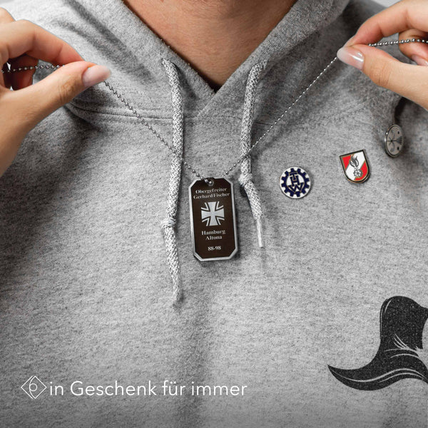 Eisernes Kreuz Dog Tag (Schwarz) Steelmonks