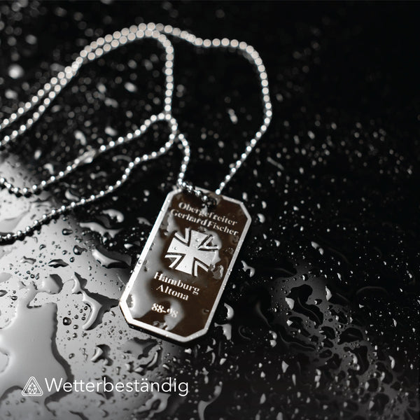 Eisernes Kreuz Dog Tag (Schwarz) Steelmonks