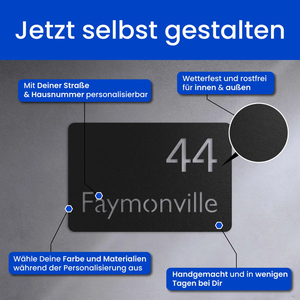 Moderne Nummer- und Namensschild - Hausnummer