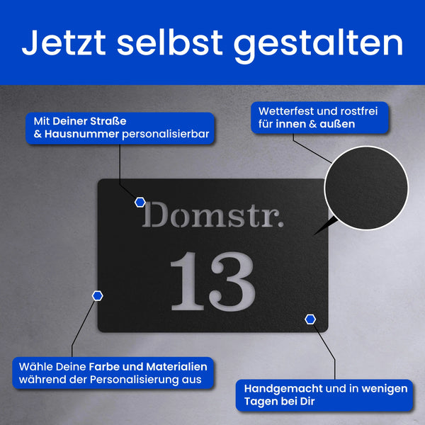 Straße und Nummer - Hausnummer