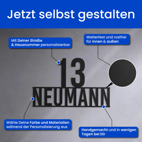 Stolze Nummer auf Namen - Hausnummer
