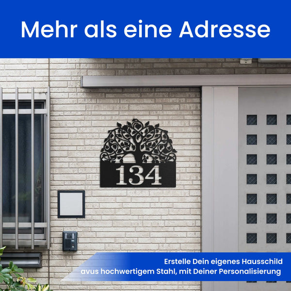 Baum des Lebens mit Nummer - Hausnummer