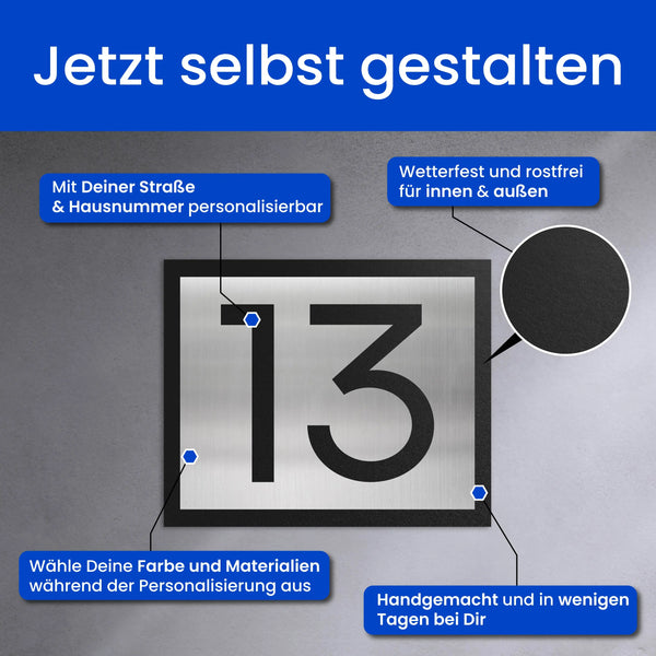 Klassische, zwei-schichtige Hausnummer - Hausnummer