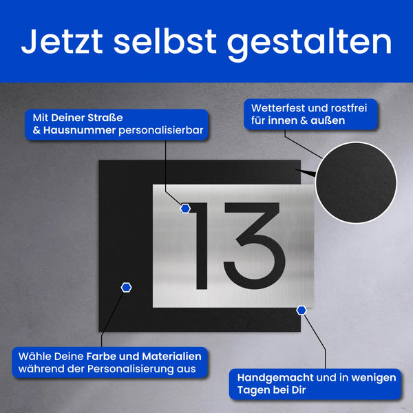 Raffinierte, zwei-schichtige Hausnummer - Hausnummer