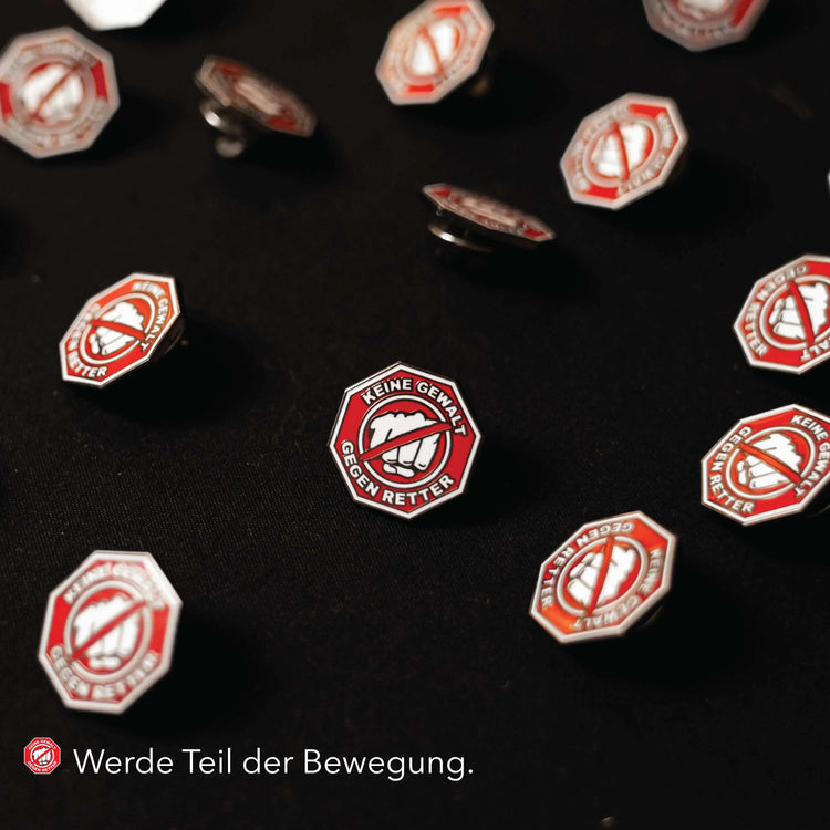 "Keine Gewalt Gegen Retter" Anstecker Steelmonks