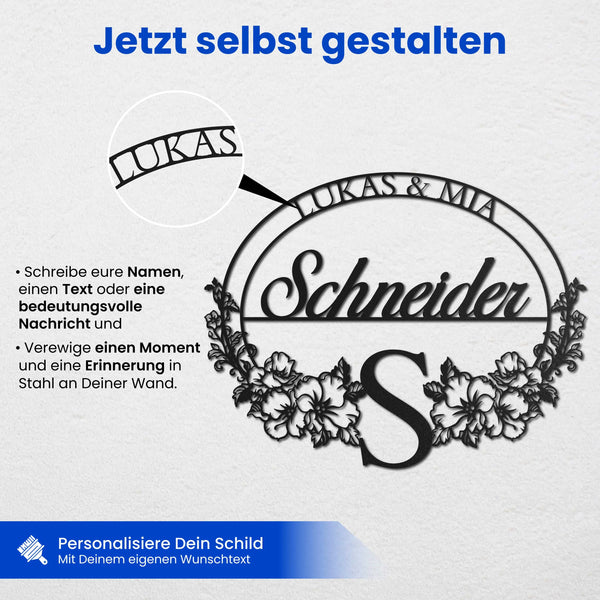 Monogramm mit Blumen Steelmonks