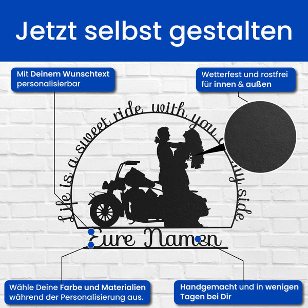 Life is a sweet ride - Motorrad Schild