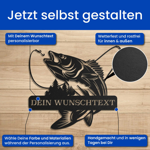 Zander-Fang - Tier Schild