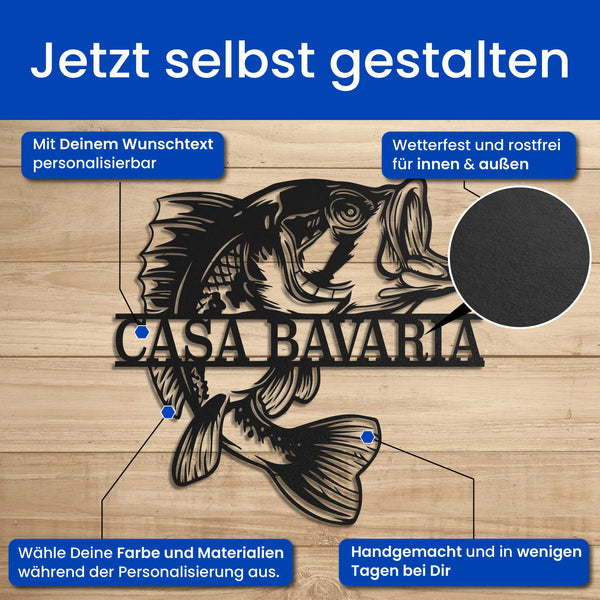 Glückliche Barsch - Tier Schild