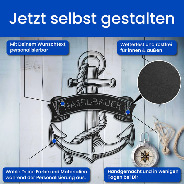 Großer Anker - Maritimes Schild