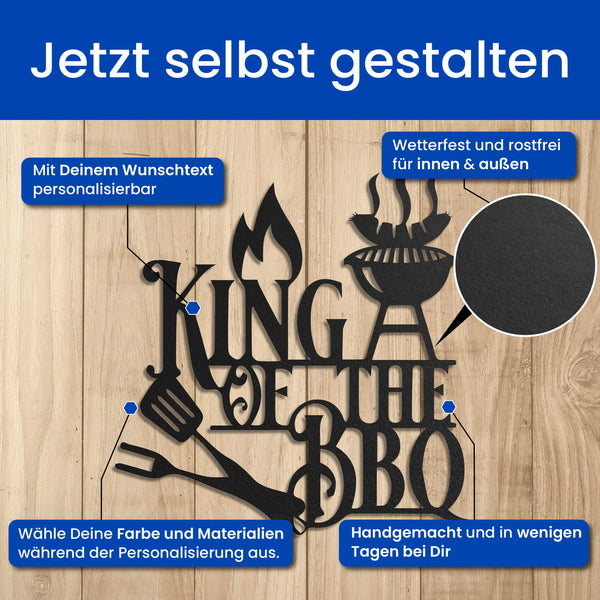 King of the BBQ - Grillschild