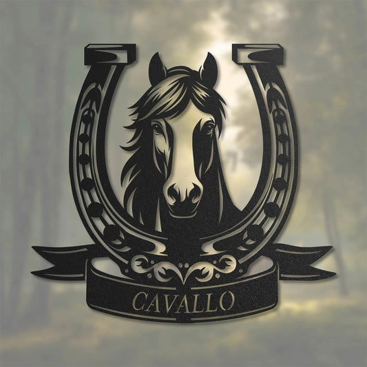 Pferd im Hufeisen Steelmonks