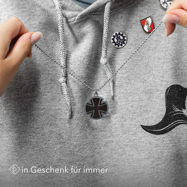 Eisernes Kreuz Halskette (Schwarz) Steelmonks