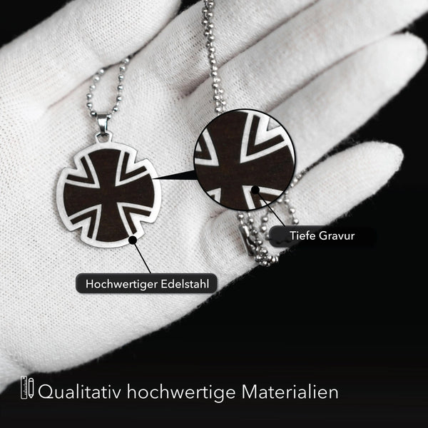 Eisernes Kreuz Halskette (Schwarz) Steelmonks