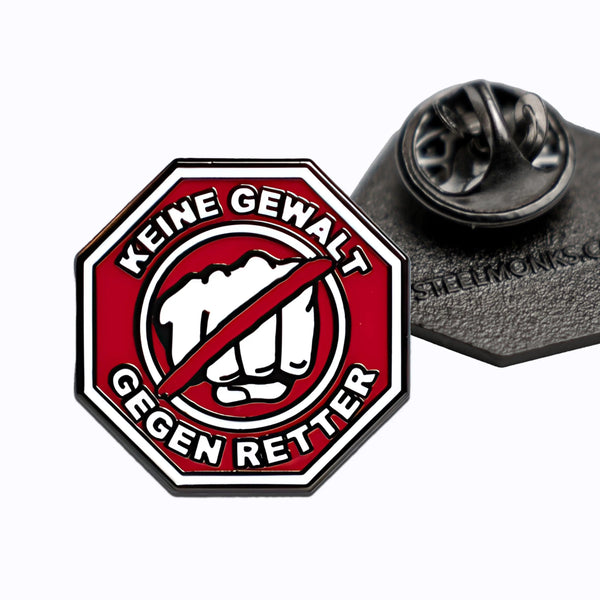 "Keine Gewalt Gegen Retter" Anstecker Steelmonks
