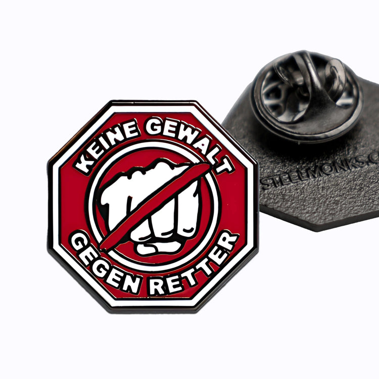 "Keine Gewalt Gegen Retter" Anstecker Steelmonks