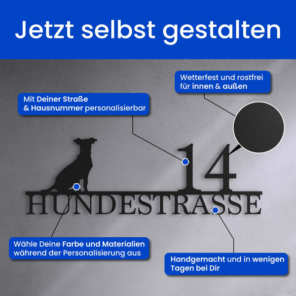 Straßenschild mit Hund - Straßenschild