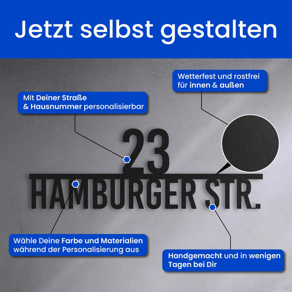 Zentriertes, Modernes Straßenschild - Straßenschild