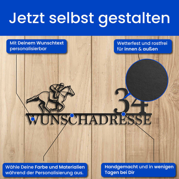 Straßenschild mit Reiter Steelmonks