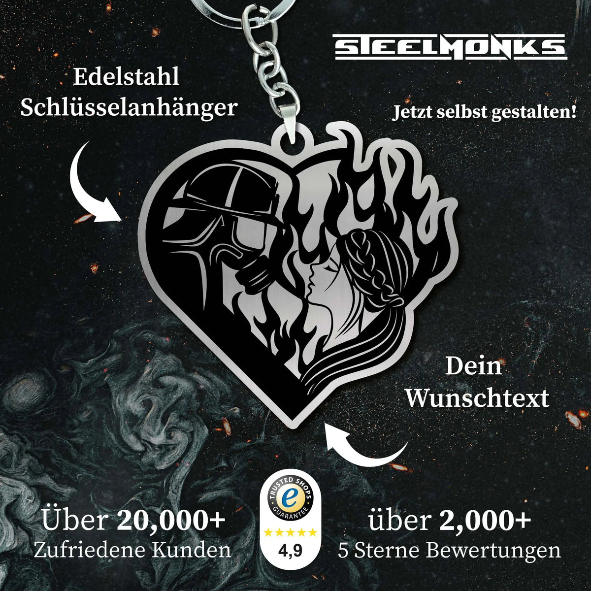 🚒 Einzigartiger "Brennende Liebe" Feuerwehr Anhänger Ein Geschenk von