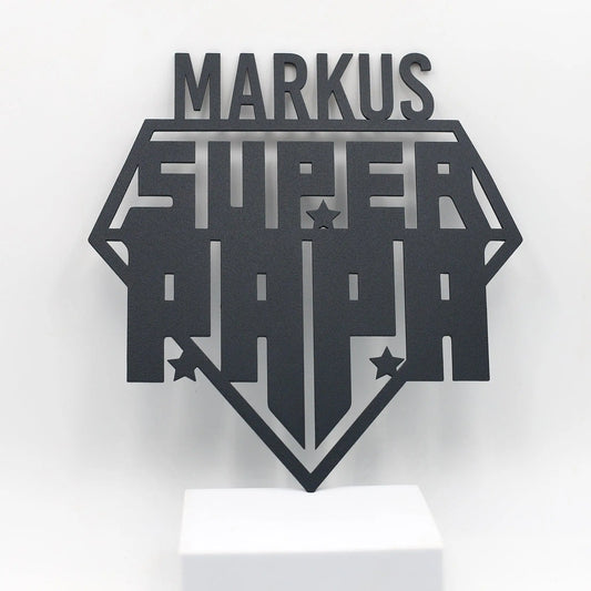 Steelmonks-Metallschild,Super Papa. Besonderes Produkt Wanddekoration erhältlich in verschiednen Größen und Farben.