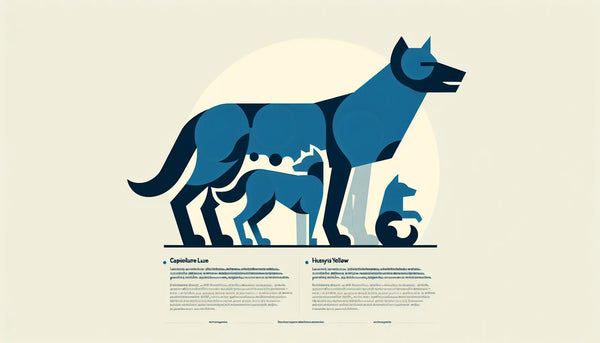 stilisiertes kapitolinisches wolfssymbol mit romulus und remus in klarer vektorgrafik auf hellem hintergrund mit agrarthema