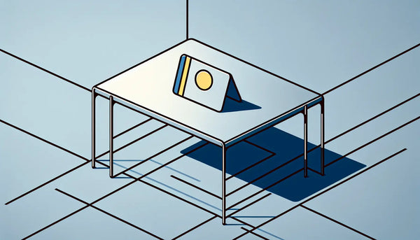 Zunft Kartenhalter aus Edelstahl klare Vektorgrafik auf weissem Hintergrund mit minimalistischer Gestaltung und elegantem Stil