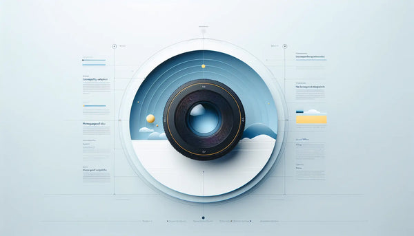 kameralinsen und kamera objektiv als saubere vektorgrafik auf hellem hintergrund minimalistisches fototechnik equipment