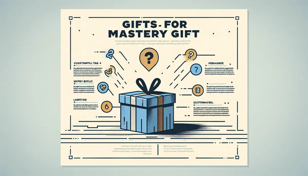 offenes wundertueten geschenk als einfache vektorgrafik auf hellem hintergrund mit text zu geschenken fuer handwerker