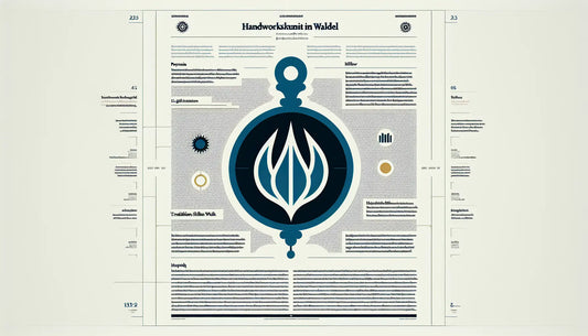 Zunftanhaenger als einfache Vektorgrafik auf hellem Hintergrund mit Infotext zu Handwerkskunst im Wandel
