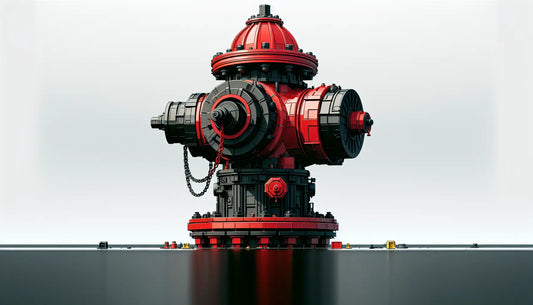 Hydrant als einzelnes Objekt in Feuerwehrot auf weissem Hintergrund