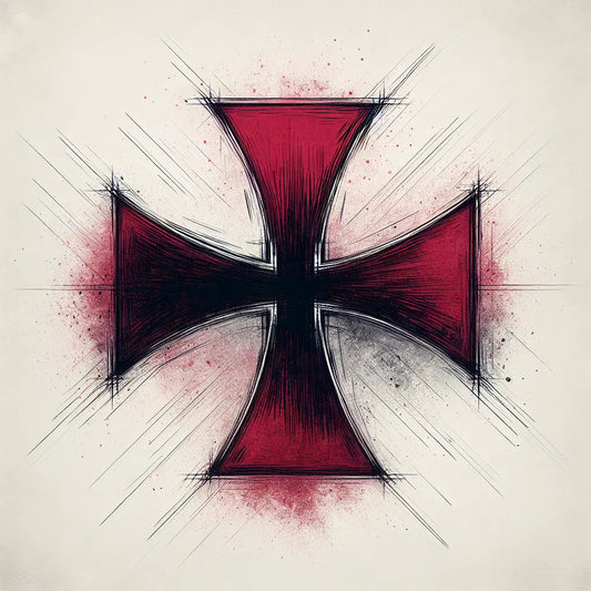 Abstraktes Malteserkreuz als skizzenhafte ruhige Darstellung