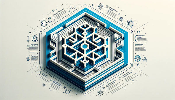 geometrische darstellung eines isolationsmaterials als saubere vektorgrafik auf hellem hintergrund mit text zu performance kosten und nutzen von isolationsmaterialien