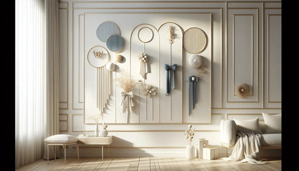 Moderne Wohnwand mit eleganter Dekoration in Steelmonks Farbpalette, stilvoll und warm beleuchtet für ein einladendes Ambiente.