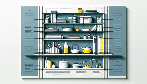 modernes kuenchenregal als einfache vektorgrafik mit stilisierten buechern farbige akzente und text thermomix kochbuecher inspiriert kulinarische themen