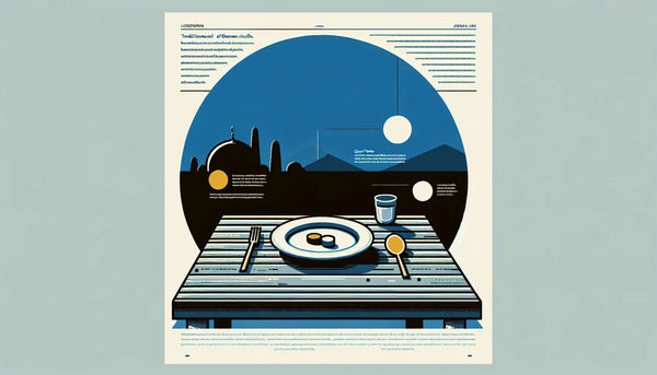 gedeckter tisch mit schematischem teller deutsche und italienische gerichte rustikaler holztisch minimalistische vektorgrafik mit dezentem akzent farben ruhiger hintergrund