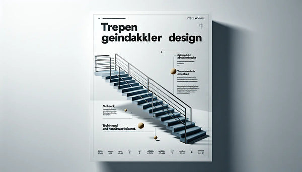 stilisiertes treppengelaender als klare flache vektorgrafik auf hellem hintergrund mit text zu treppengelaender design