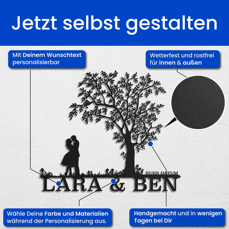 Pärchen vorm Baum -  Beziehungsgeschenk