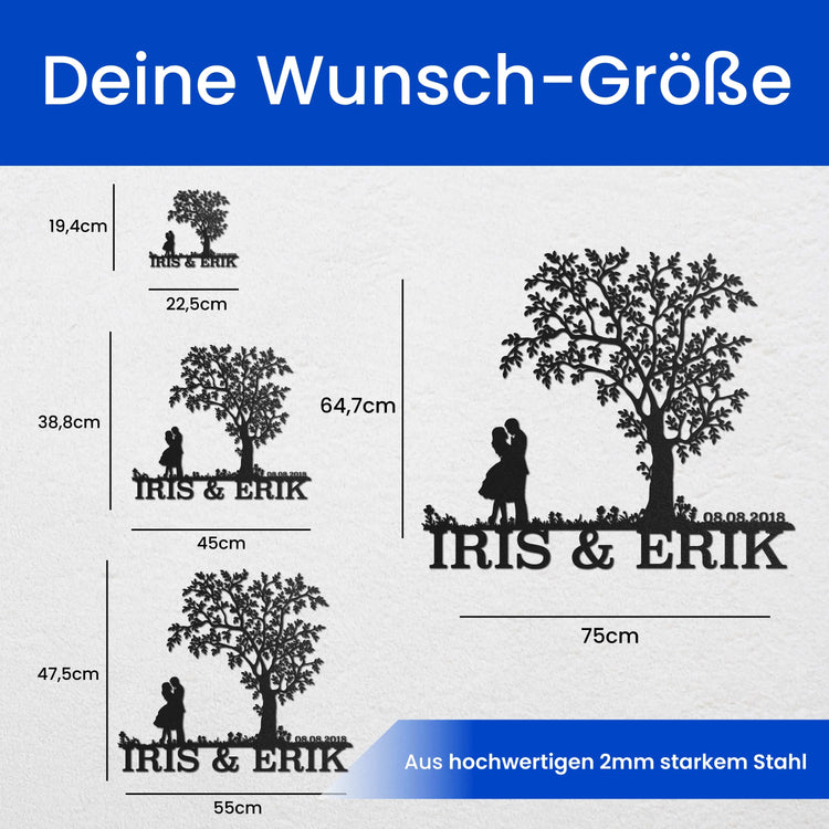 Pärchen vorm Baum -  Beziehungsgeschenk