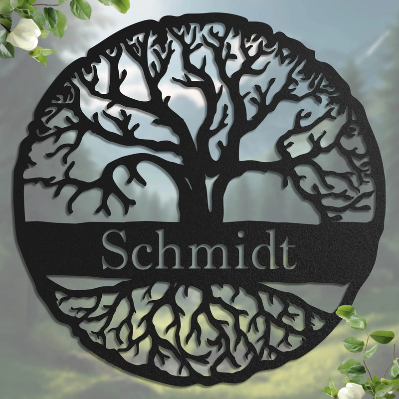Alter Baum des Lebens -  Baum Schild – Schilder aus Stahl von Steelmonks