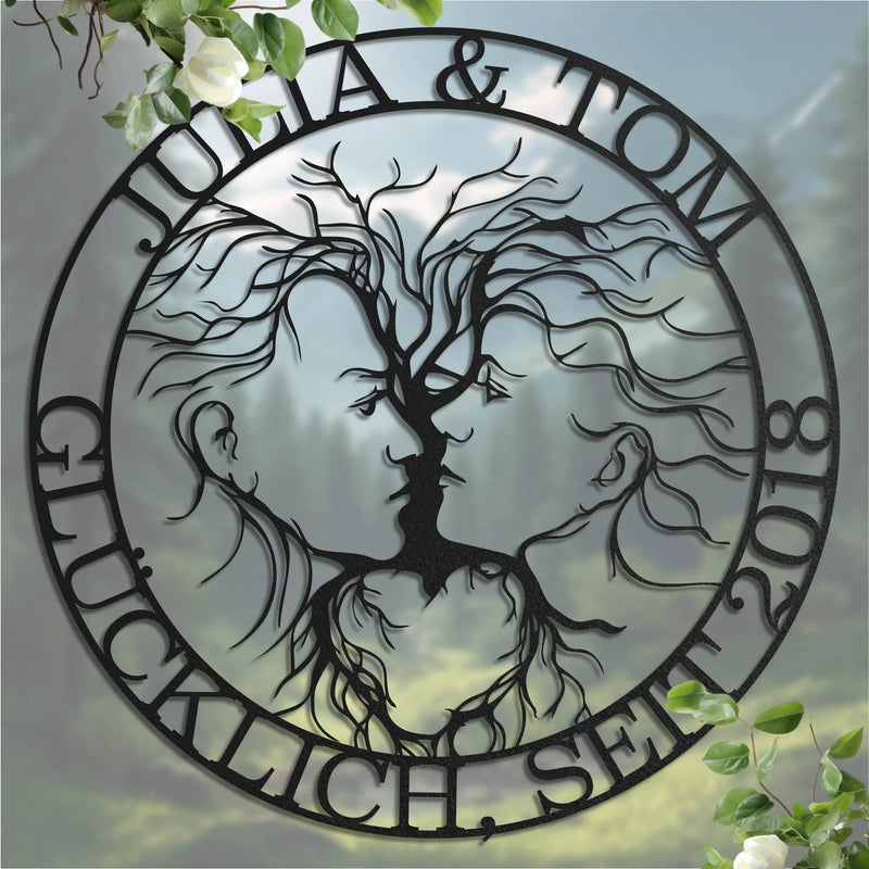 Adam & Eve -  Baum Schild – Schilder aus Stahl von Steelmonks