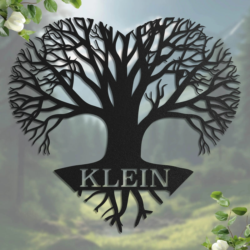 Baum im Herz -  Baum Schild – Schilder aus Stahl von Steelmonks