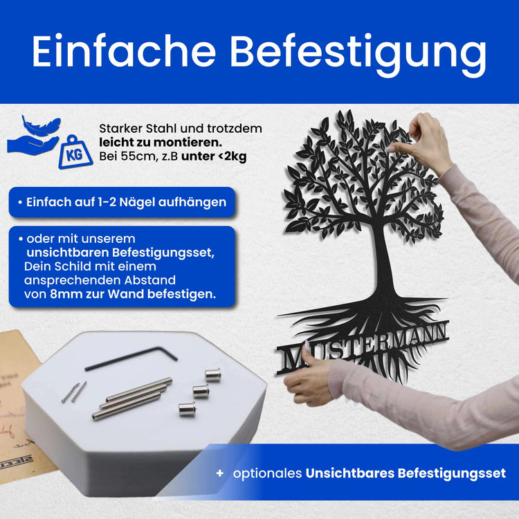 Offener Baum -  Baum Schild