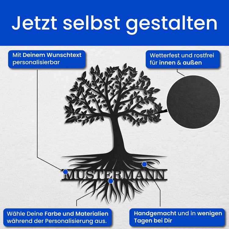 Offener Baum -  Baum Schild