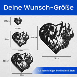 Brennende Liebe -  Feuerwehr Schild