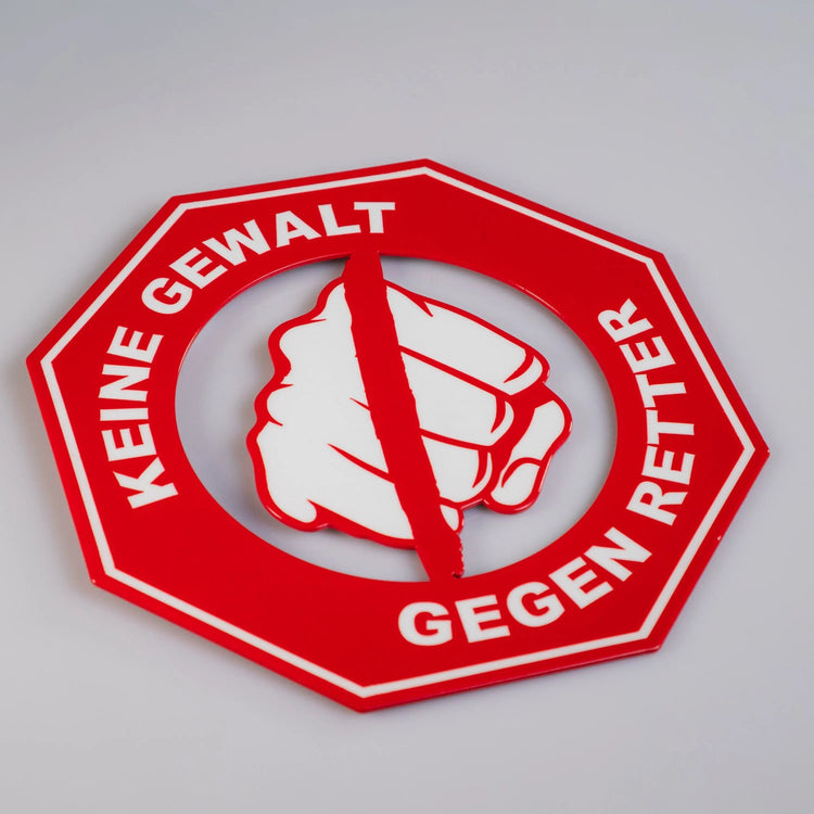 Keine Gewalt Schild Steelmonks