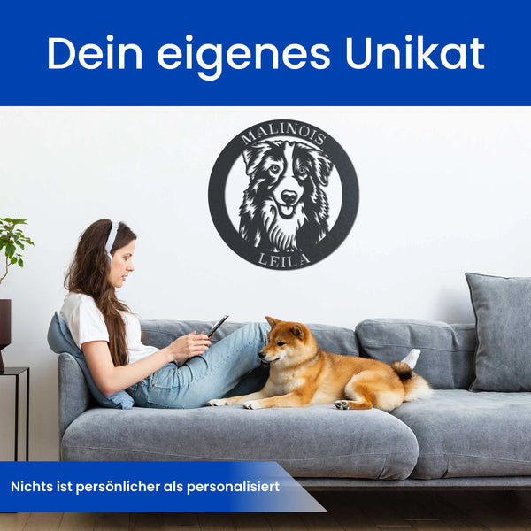 Hund im Kreis -  Hunde Schild