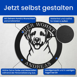 Hund im Kreis -  Hunde Schild