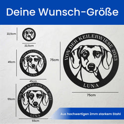 Hund im Kreis -  Hunde Schild